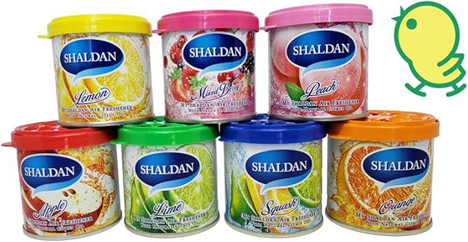 My Shaldan 7 Packs Lemon Scent Car Air Freshener Premium Quality Gel Based and Long Lasting Fresh Fragrance and YirehStore Finger Heart Car Hanging Freshener