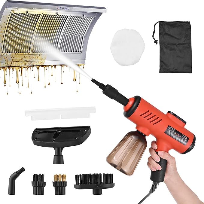 Handheld Steam Cleaner 1500W Portable Steamer for Cleaning with 600ml Removable Tank &amp 7 Accessories - Adjustable 3-Temperature Control Fast Heating &amp Deep Cleaning for Home (US plug)