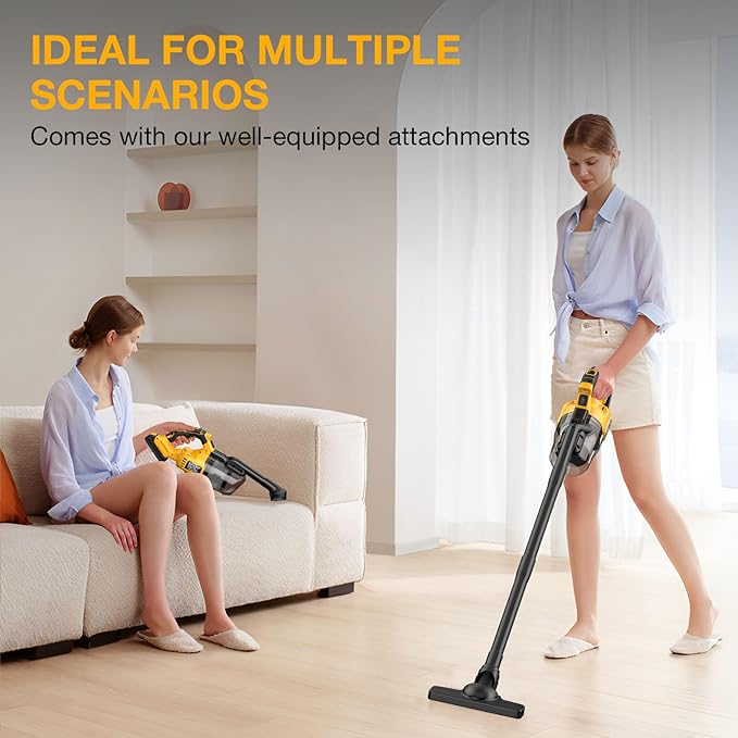 Cordless Vacuum Cleaner for Dewalt 20V MAX Battery Handheld Vacuum Cleaner for Home Car Hardwood Floor Carpet Portable Shop Vacuum with Washable HEPA Filter(Battery Not Included)