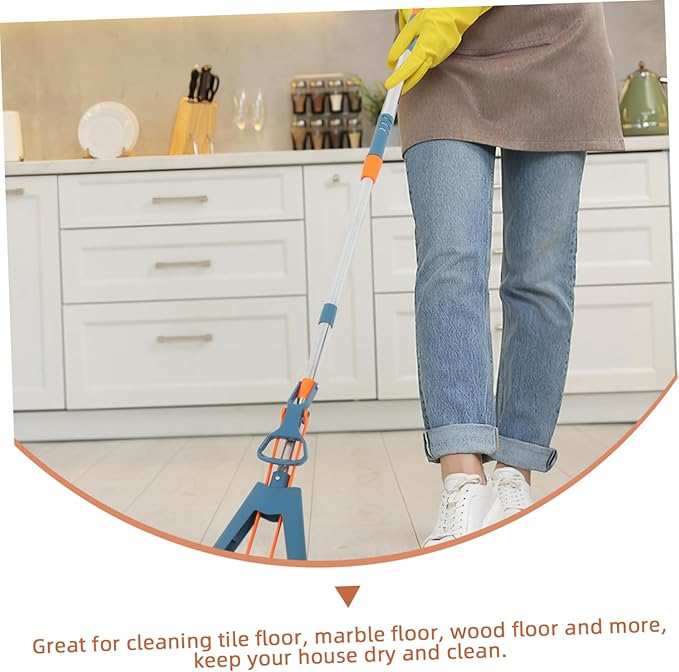 Folding Mop Reusable for Floor Cleaning Squeeze Sponge Mop Scrub for Hardwood Floors Dry Wet Dual Use