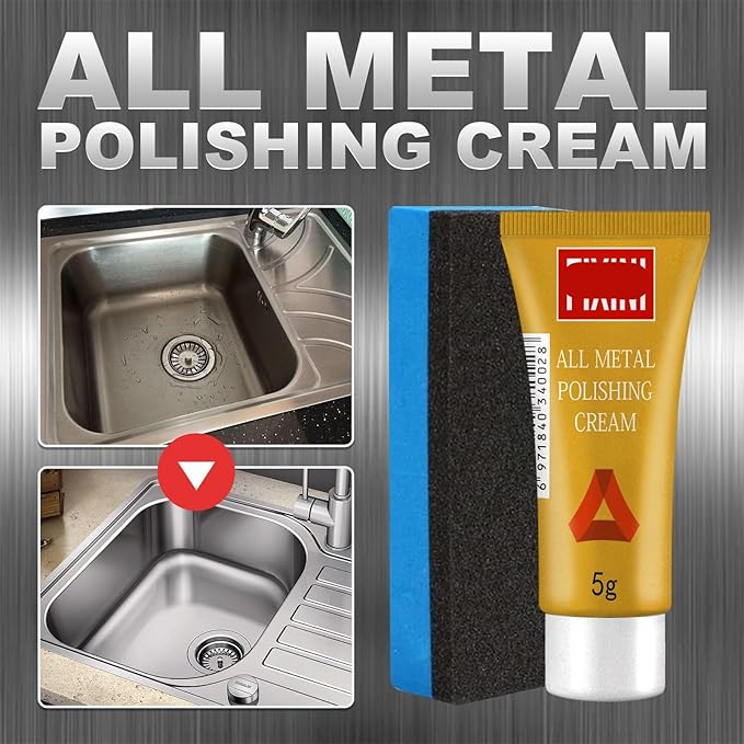Metal Polishing Paste - Multifunctional Cleaner For Copper Tires Kitchen Metals - Rust Removal &amp Shining(2PCS)
