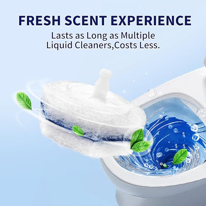 64Pcs Toilet Wand Refills Compatible with Clorox Toilet Wand 5X Cleaning Power Extra Thick Fresh FragranceCompatible with Most Toilet Brushes