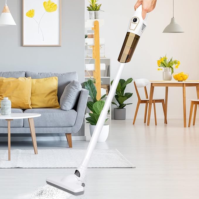 Cordless Stick Vacuum 120W Powerful Suction Handheld Vacuum 3-Speed Cleaner for Carpet and Hardwood Floor DebrisDustsPet Hair