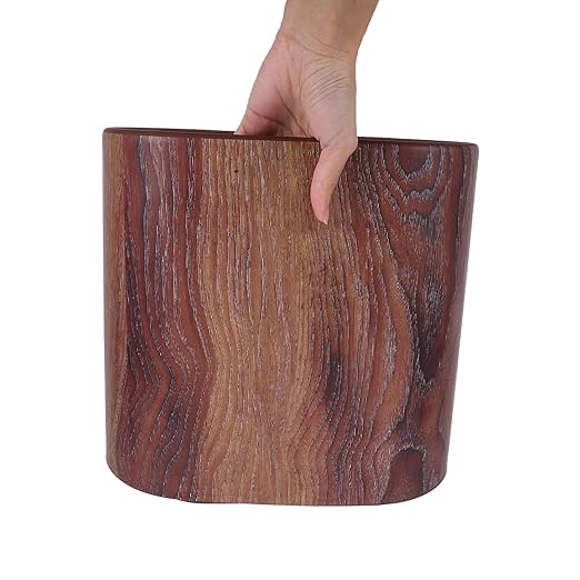 Narrow Marble Pattern Trash Bin Wastebasket for Home Kitchen Bathroom Bedroom Office Space-Saving Household Rubbish Can