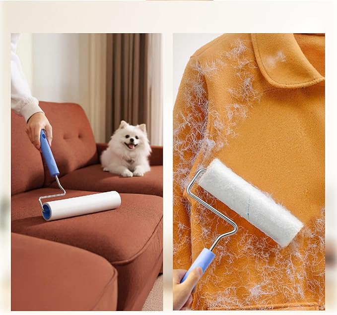 BEAH Lint Roller Refills (5 Packs 450 Sheets) Lint Rollers for Pet Hair Extra Sticky Refills Compatible with 9.45-inch lint Rollers requiring a 1.5-inch Inner Diameter