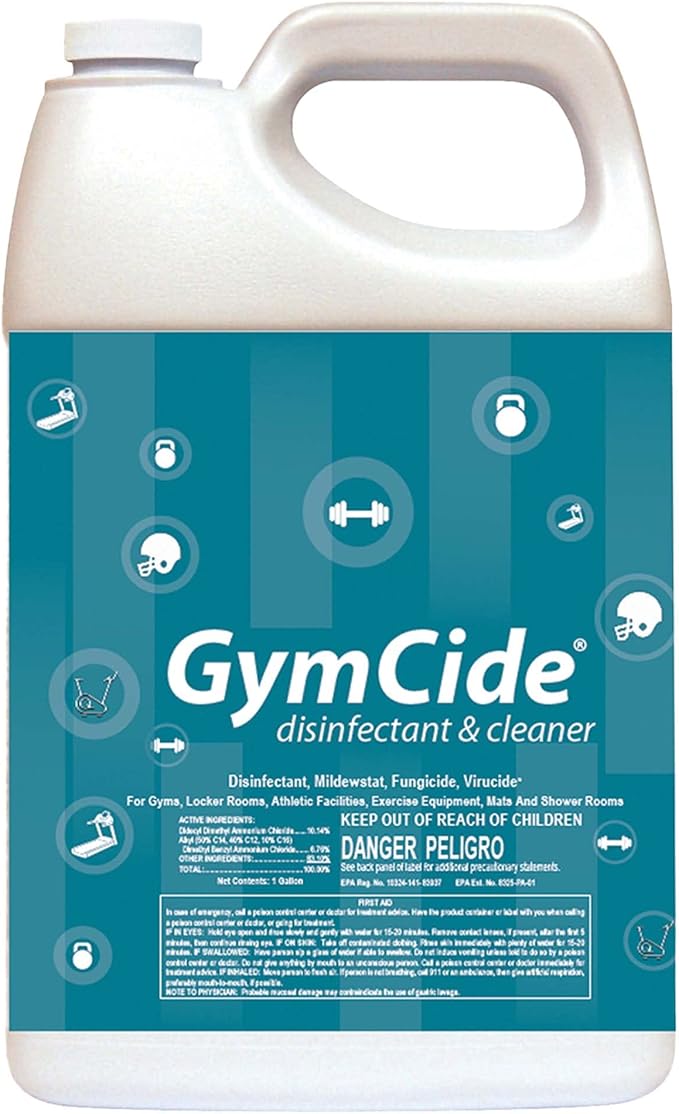 GymCide Disinfectant 1 Step Sports Equipment Concentrated Cleaner Deodorizer Kills 99.9% of Germs and Eliminates Odors (Each)…