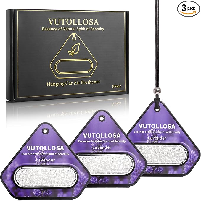 3 Pack Car Air Freshener &amp Car Deodorizer Lavender Scented - Long Lasting Hanging Car Air Fresheners for Women &amp Men Car Accessories by VUTOLLOSA