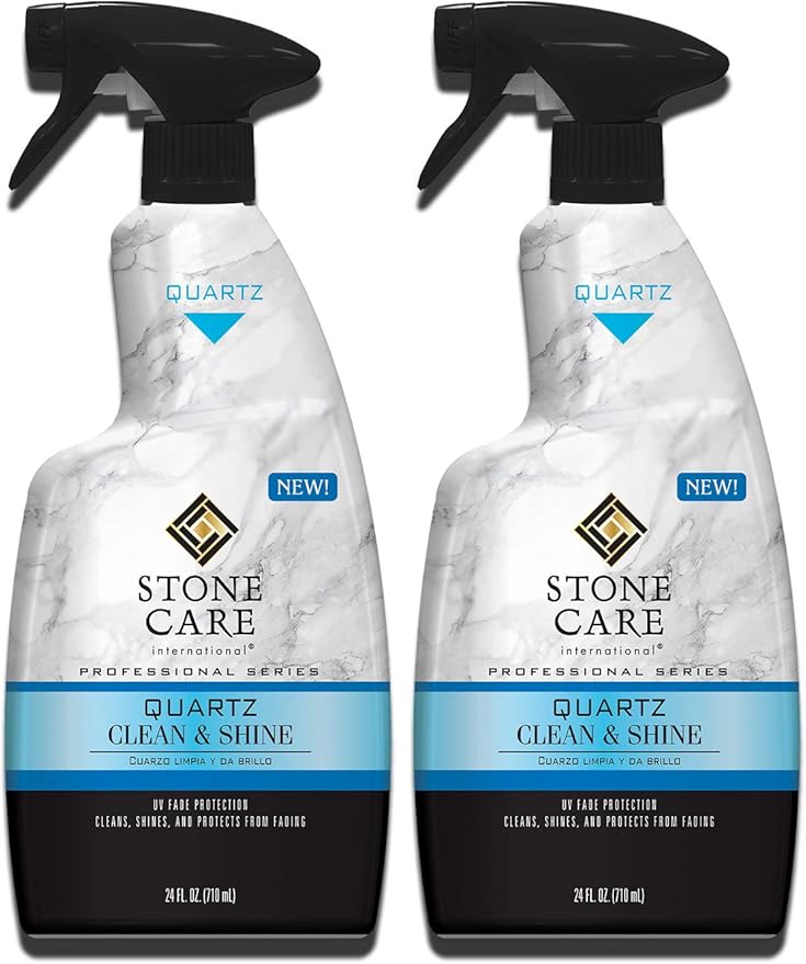 Stone Care International Quartz Cleaner and Polish - 24 Ounce (2 Pack) - Clean &amp Shine Your Quartz Countertops Islands and Stone Surfaces with UV Protection