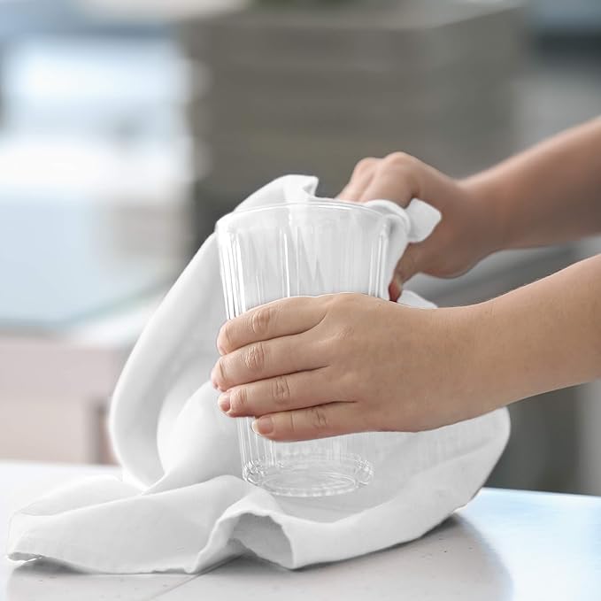 Shop Towels – Pack of 50 Reusable Cleaning Rags – Durable Quality Cotton – 13 x 13– Machine Washable – Suitable for All Purposes (White)
