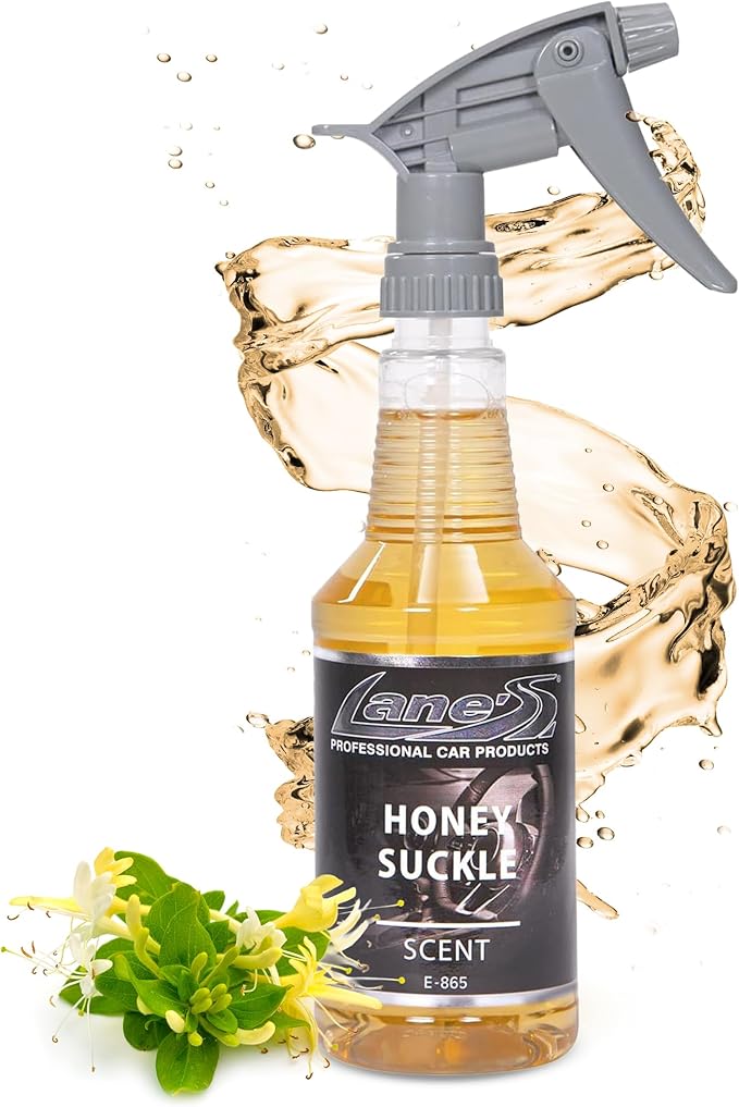 Lane's Premium Car Air Fresheners - Honeysuckle Scent Water Based - 32oz Eliminate Bad Odors of Pet &amp Food From Car Interior Leather Carpet Upholstery Great For Cars Trucks SUVs RVs &amp Mor