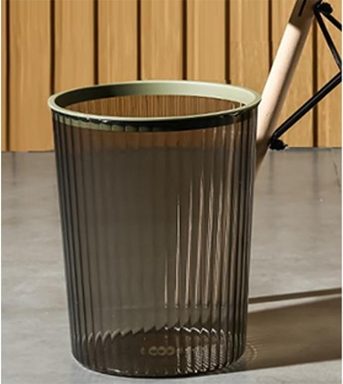Small Trash Can Green Wastebasket Plastic Garbage Container Basket Office Trash Can Kitchens Garbage Can Bedroom Plastic Wastebasket Round Garbage Container Bin for Bathroom(M)