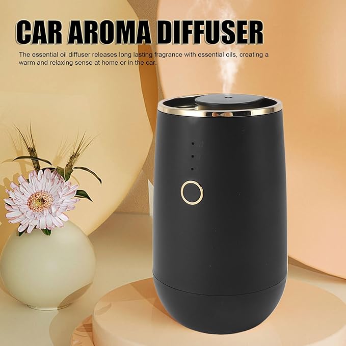 Smart Car Air Fresheners Desktop Aromatherapy Diffuser Mini Scent Air Machine for Home Room Cars Office (Black)