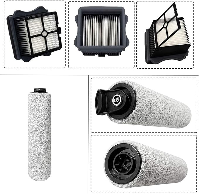 Cordless Wet Dry Floor Washer Handheld Vacuum Soft Roller Brush Hepa Filter SpareCompatible for TINECO IFloor 3 / Floor One S3