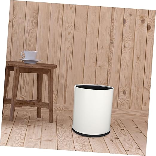 PRETYZOOM Round Double Layer Trash Can Modern Office and Home Wastebasket Plastic Garbage Bin for Kitchen Bathroom and Bedroom 1-Pack
