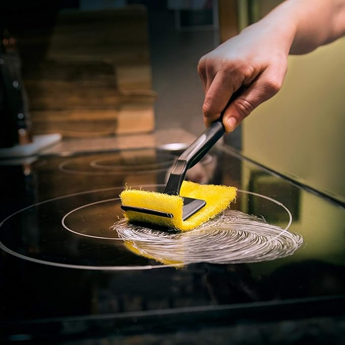 Cerama Bryte Complete Cooktop Cleaning Kit 10 Cleaner Pads 1 POW-R Grip Tool 1 Scraper and 1 Microfiber Cloth 28 Fl Oz