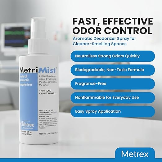 Metrex MetriMist Natural Aromatic Deodorizer Spray 8 oz Bottle – Non-Toxic Environmentally Friendly Odor Eliminator Spray &amp Room Deodorizer for Healthcare &amp Facility Use Fresh Scent (Pack o
