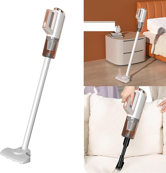 Portable Cordless Stick VacuumLong Runtime High Power Suction Vacuum CleanerLight Weight Household Vacuum Cleaner for CarpetHardwood FloorPet Hair