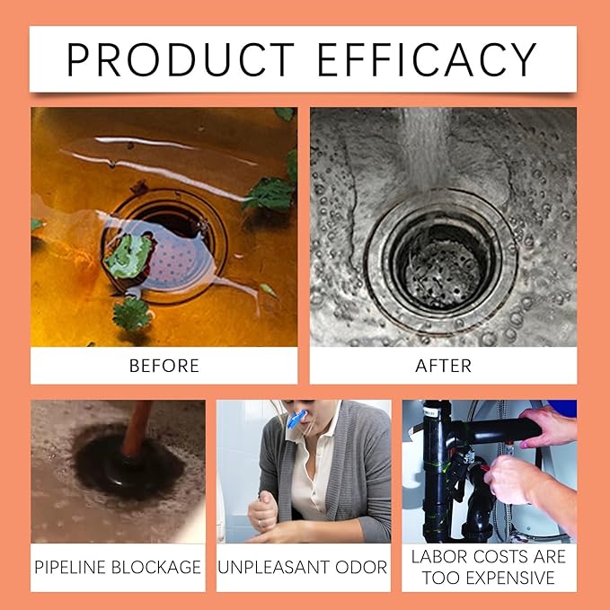 Powerful Pipe Drain Cleaner for Kitchen &amp Toilet - Grease Remover for Sinks Drains &amp Sewers - Long - Lasting Clog Prevention &amp Quick Unclogging Solution(1PCS)