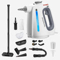 Spurgehom 1350W Handheld Steam Cleaner with 15-Pc Accessories(including mop) &amp 550ML Tank – 3Bar Dirty-Free Steamer for Floors Cars Upholstery and Multi-Surface Home Cleaning