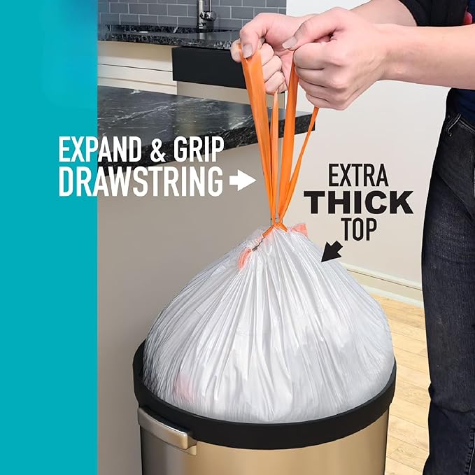 Power Flex 13-Gallon Tall Kitchen Trash Bags – 200-Count Drawstring Can Liners Fresh-Scented Heavy-Duty &amp Tear-Resistant for Kitchen Home &amp Household Waste
