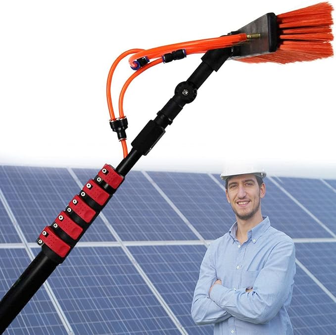 Window Cleaning BrushWater Fed Telesbrush Cleaning Photovoltaic and Solar Panels Washing Set Equipment Extension Pole Cleaning for Trucks Windows Window Cleaning Pole/18Ft/5.4M