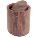 Wood Grain Small Trash Can with Swing Lid Medium Round Wastebasket Plastic Flip Lid Dustbin for Bathroom Kitchen Bedroom Home Office Use