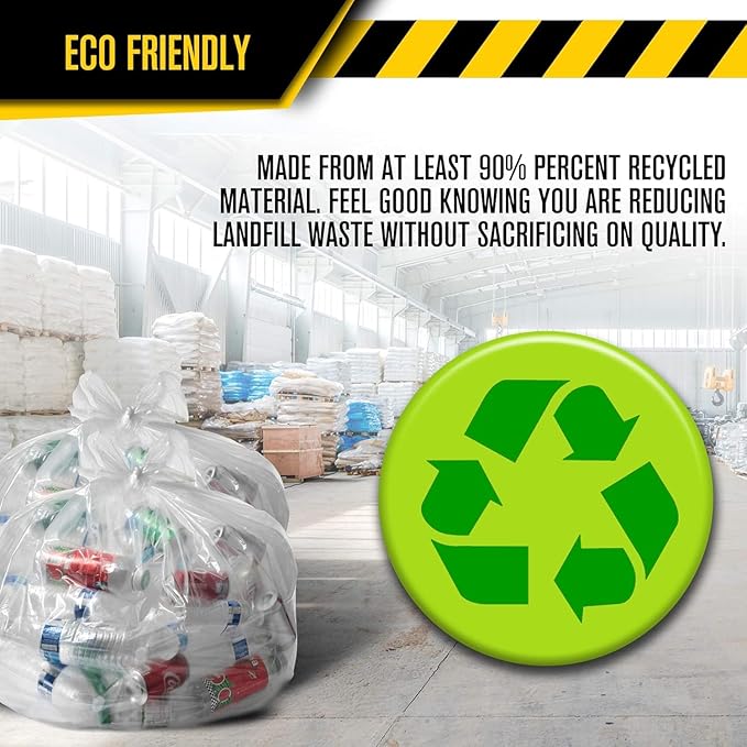 Ultrasac - Recycling Bag45 Gallon1.1 Mil40x46Clearw/Ties100 Count (Pack of 2)