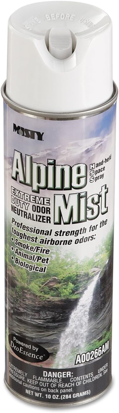 Misty Air Freshening Deodorizing Spray - Alpine Mist - 10 oz (Case of 12) 1039394 - Premium Odor Neutralizer for Smoke Organic Decay and Other Unwanted Odors