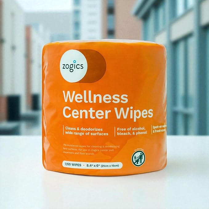 Zogics Wellness Center Cleaning Wipes – Gym Equipment Wipes for Cleaning Surfaces and Fitness Equipment Durable and Safe Pre-Saturated Wet Wipes (2300 Count 2 Rolls of 1150 Wipes)
