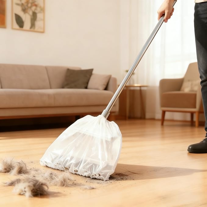 Disposable Broom CoversDisposable Broom Dusting Covers100PCS Dust-Proof Sleeves &amp No-Wash Lazy Cleaning ToolUniversal Elastic FitEasy On/Off for Standard BroomsKeep Hands Clean (200pcs)