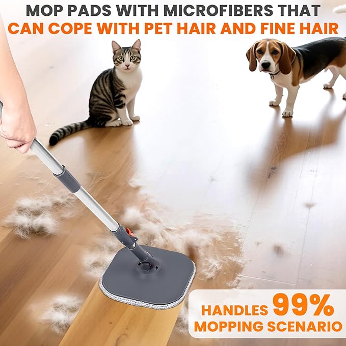 Chabatree Mop and Bucket SetSpin Mop and Bucket Set with Separate Dirty and Clean Water12 Replaceable Mop PadsDeep-Cleaning Mops for Floors Versatile Mops for Walls