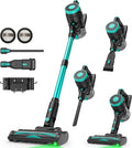 Zefiro Cordless Vacuum Cleaner45Mins Runtime Vacuum Cleaners for Home Anti-Tangle and 1.5L Dust Cup Lightweight Vacuum for Hardwood Floor Carpet Pet Hair