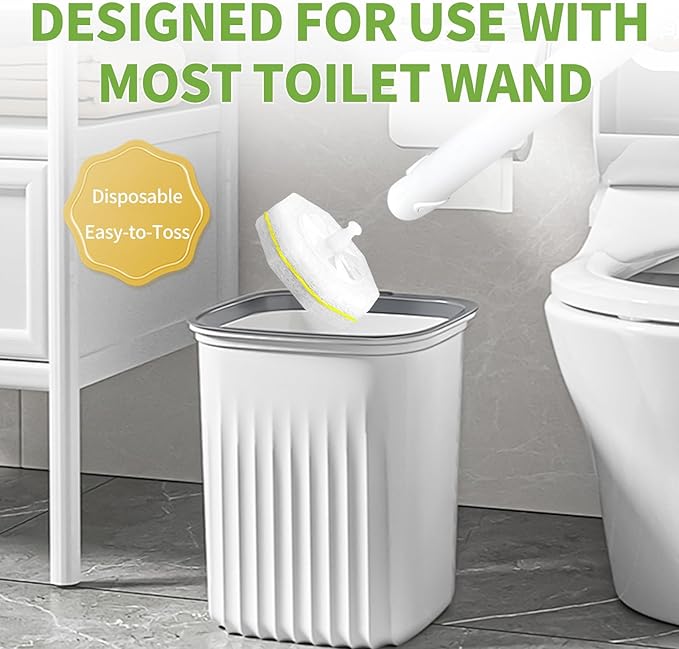 60 Count Toilet Wand Refills for Clorox Disposable Toilet Cleaner Refill Pads for Clorox Wand Cleaning System Upgrade Toilet Brush for Bathroom CleaningNo Falling ApartLight Scent