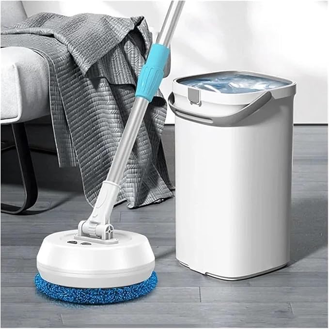 Fit for Automatic 2 in 1 Wireless Electric Mop for Home Cleaning - Wet &amp Dry Spin Mop for Ceilings Doors and Windows(Wireless White)