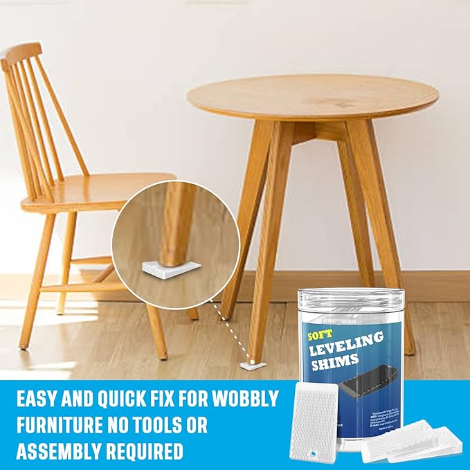Furniture Levelers 80 Piece Jar Plastic Shims for Leveling Black Rubber Wedge for Table Toilet Refrigerator Piano Small Shims for Home Improvement and Work (80pcs- Clear)
