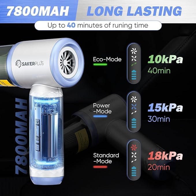 Mini Vacuum Cleaner 3 in 1 Cordless Handheld Vacuum Cleaners 18000Pa High Power Car Vacuum Cleaner with Brushless MotorAdjustable Car Vaccum Portable Cordless for CarsDesktop-Blue