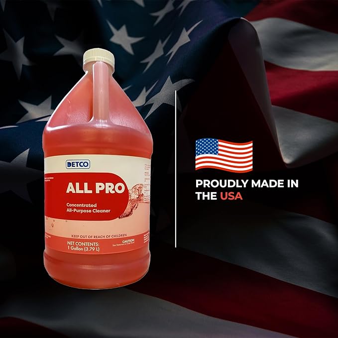 ALL PRO Concentrated All Purpose Cleaner – Biodegradable Non Toxic Heavy Duty Foaming &amp Streak Free Multi-Surface Solution 4oz Per Gallon of Water Daily No Rinse Cleaner Case of 4 Gallons