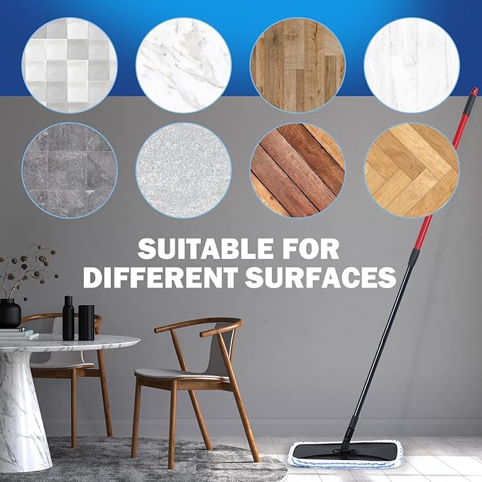 Matthew Two Microfiber Mop Combos Compatible with Hardwood Floor'N More Microfiber MopWashable 15x8 Inches6Pcs Microfiber Wet Mop Refills for Wet&ampDry Floor CleaningIncl.2 Cleaning Scrapers