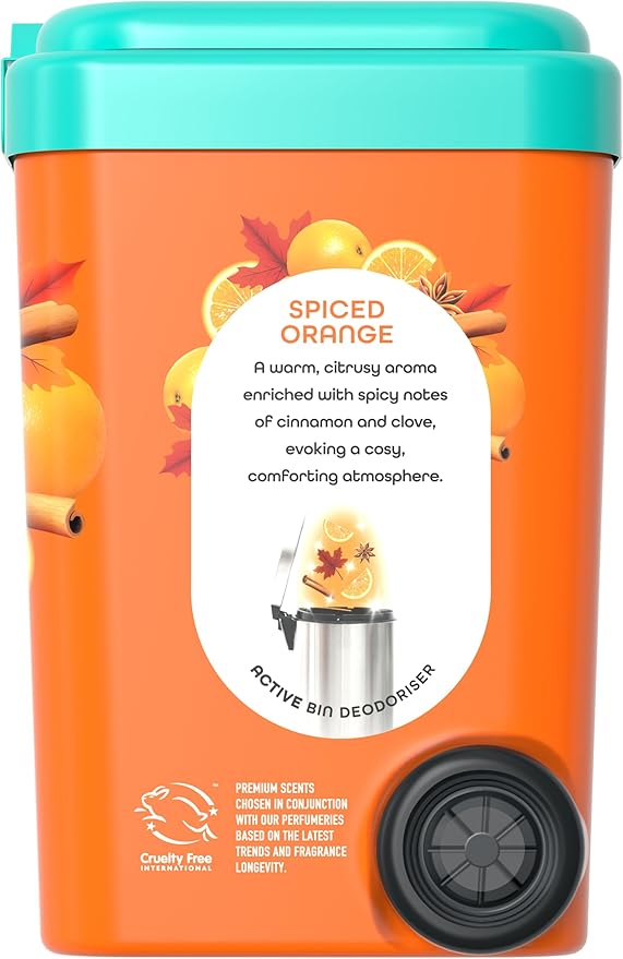 Bin Buddy Spiced Orange Pack of 2 - Leaves Your Bin Fresh and Smelling Great – Suitable for Indoor Kitchen Bathroom Compost Food Waste and Outdoor Wheelie Bins