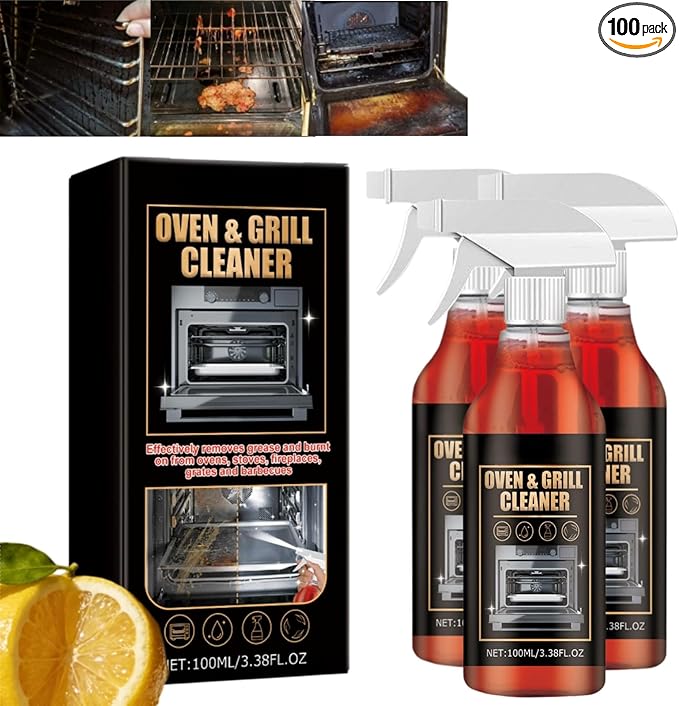 Oven Cleaner Spray Heavy Duty Oven And Grill Cleaner Air Fryer Cleaners Heavy Duty Stove Glass Cleaners Woodburner Glass Door Clean Heavy Duty Oven Clea/ner Clean Up Kitchen Oil Stains (3)
