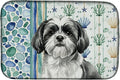Caroline's Treasures Black and White Shih Tzu Coastal Sea Glass Dish Drying Mat Absorbent Dish Drying Mat Pad for Kitchen Counter Dish Drainer Mat for Countertop 14 x 21 Multicolor
