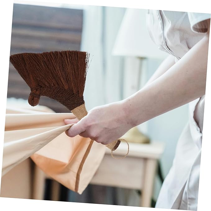 Dust Brush Desk Dust Mop Natural Broom Handmade Vietnamese Straw Gentle Furniture Easy to Clean Portable