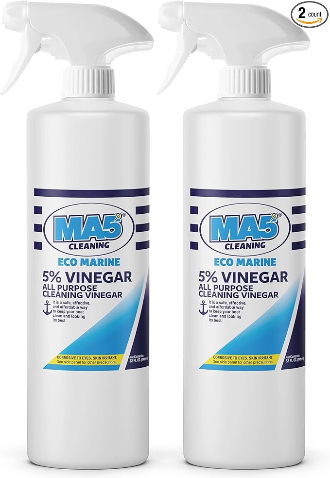 MA5x EcoMarine 5% Vinegar All Purpose Boat Cleaning Vinegar | Biodegradable Safe Boat Cleaner | Multi-Surface Marine Cleaner