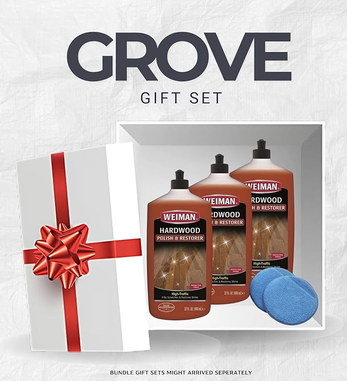 3x Weiman High Traffic High Gloss Hardwood Floor Polish &amp Restorer Liquid 32 oz Bundle with Microfiber Applicator Pads – Wood Floor Cleaner and Polish for Scratch Repair and Shine – Gift Set (4 It