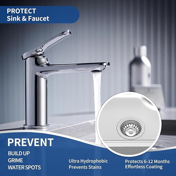 Home Ceramic Coating Spray Kit - Shine Seal &amp Protect Kitchen &amp Bath Surfaces High-Gloss Repels Stains &amp Grime Effective - Great for Stainless Steel Sinks Countertops Glass and More