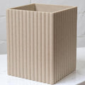 Beige Luxury Stone Bathroom Trash Can Modern Bathroom Office Trash Can Resin Wastebasket Garbage Receptacle Bin for Bathrooms Offices Powder Rooms Kitchens (Square Beige)