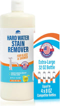 ShineSafe Hard Water Stain Remover – Professional-Grade Calcium Lime Rust Cleaner for Glass Shower Tub Sink – Bleach-Free – 32 Fl Oz