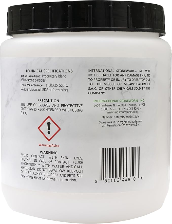 SAC Poultice Powder (2.2 Lb) Powder to remove organic stains such as oil grease butter and other non-acid stains from most marble granite travertine limestone &amp other porous natural stones