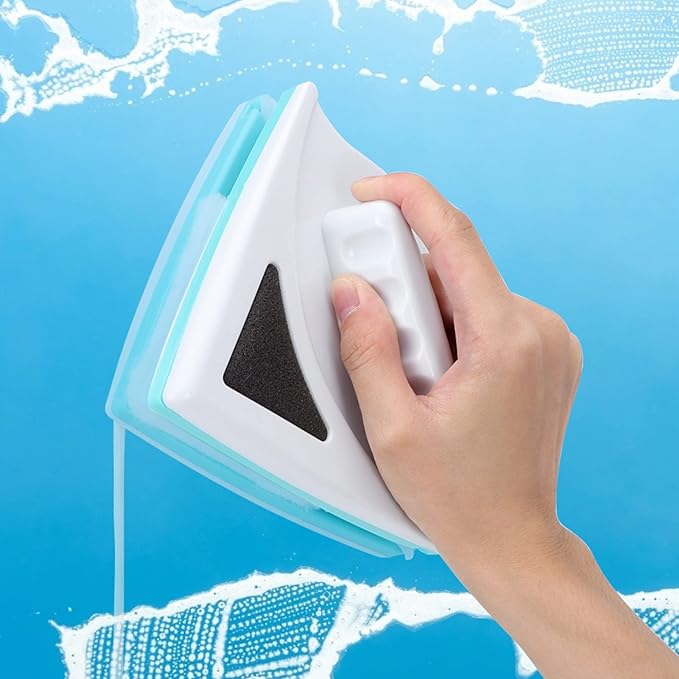 Double Sided Window Cleaner Magnetic Glass Wiper Glass Cleaner Effective Washing Tool Magnetic Glider Washing Brush Tool Magnetic Glass Cleaner for 0.2in-0.6in Thickness