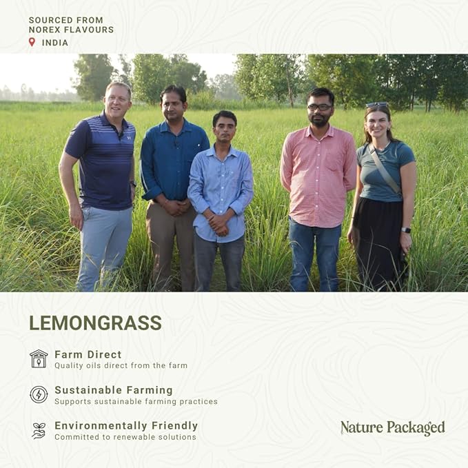 Lemongrass Essential Oil - Natural Aceite de Hierba Limón from Norex Flavours India - Lemongrass Essential Oils for Hair Aromatherapy and Massage (2lbs)